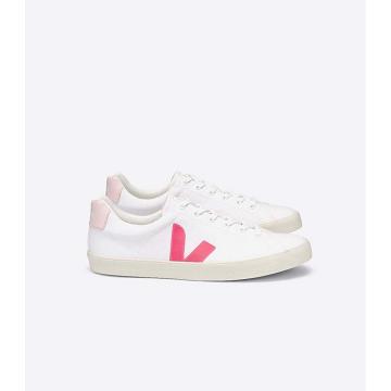 Women's Veja ESPLAR SE CANVAS Sneakers White/Pink | ZA 608EBC